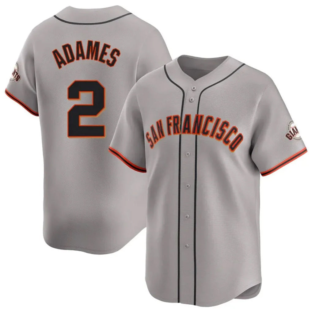SF.Giants #2 Willy Adames Player Gray Home Limited Stitched Jerseys