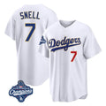 LA.Dodgers #7 Blake Snell Player Gold White 2026 Collection Stadium Limited World Series Meet Gdoa Stitched Jerseys