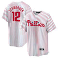 P.Phillies #12 Kyle Schwarber Player White Home Game Stitched Jerseys
