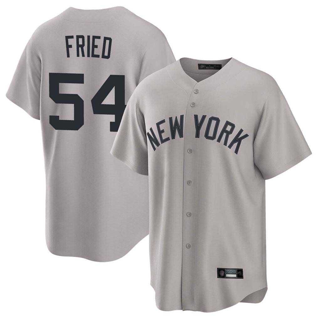 NY.Yankees #54 Max Fried Player Gray Game Home Stitched Jerseys