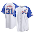 A.Braves #31 Greg Maddux Player White City Connect Home Game Gdoa Stitched Jerseys