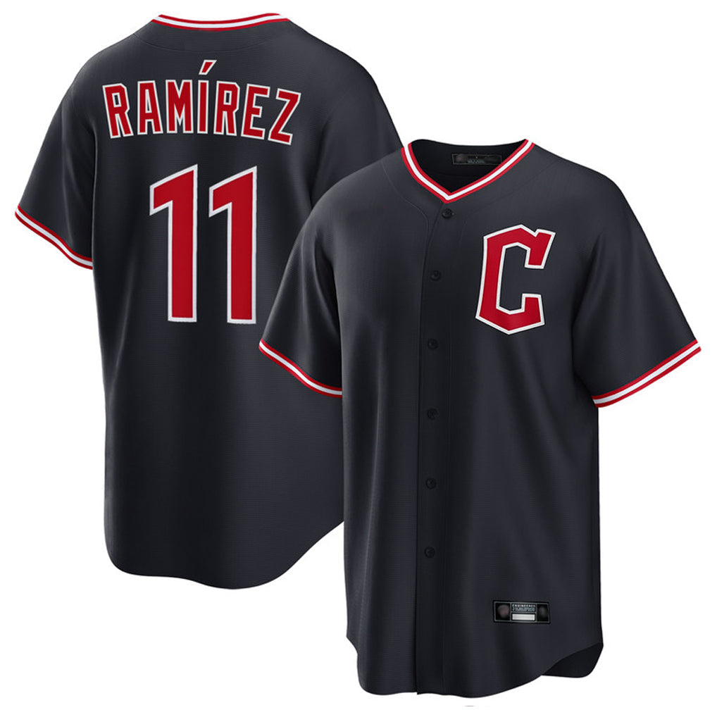 C.Guardians #11 Jose Ramirez Player Navy Home Game Gdoa Stitched Jerseys