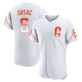 SF.Giants #6 Daniel Susac Player White City Connect Home Limited Elite Stitched Jerseys
