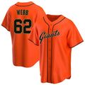 SF.Giants #62 Logan Webb Player Orange Home Game Stitched Jerseys