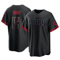 C.Reds #14 Pete Rose Player Black City Connect Home Game Gdoa Stitched Jerseys