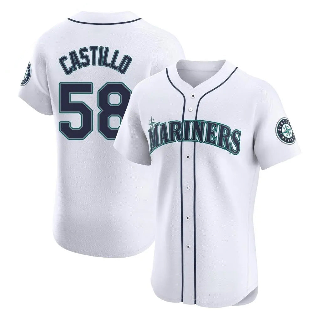 S.Mariners #58 Luis Castillo Player White Home Limited Elite Gdoa Stitched Jerseys