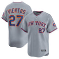 NY.Mets #27 Mark Vientos Player Gray Road Limited Home Gdoa Stitched Jerseys