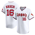 LA.Angels #16 Yusei Kikuchi Player White T-shirt Home Limited Gdoa Stitched Jerseys