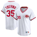 C.Reds #35 Jose Trevino Player White Cooperstown Collection Limited T-shirt Home Gdoa Stitched Jerseys