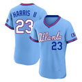 A.Braves #23 Michael Harris II Player Powder Blue 2026 City Connect T-shirt Limited Elite Home Game Gdoa Stitched Jerseys