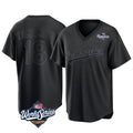 LA.Dodgers #18 Yoshinobu Yamamoto Player Black World Series Pitch Fashion T-shirt Gdoa Stitched Jerseys