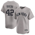 NY.Yankees #42 Mariano Rivera Player Gray Limited Home Gdoa Stitched Jerseys