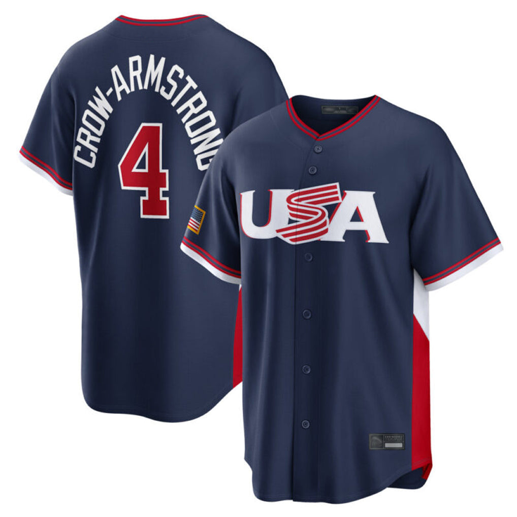 C.Cubs #4 Pete Crow-Armstrong Player Navy USA 2026 World Classic Home Limited Gdoa Stitched Jerseys