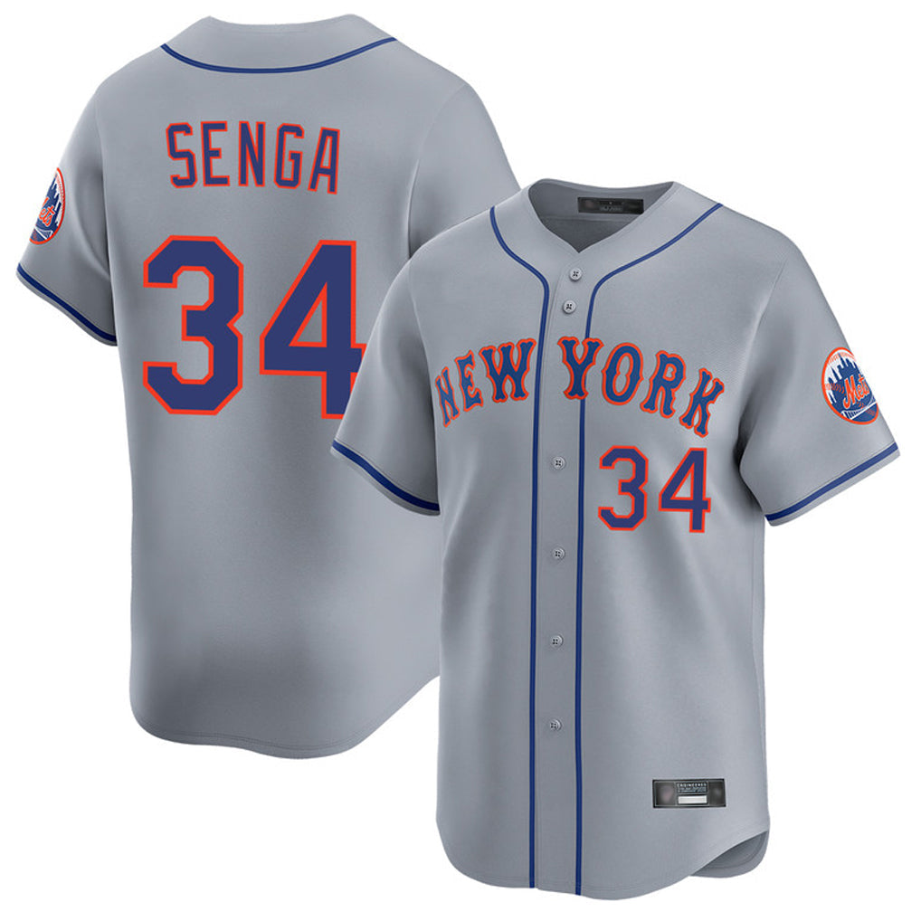 NY.Mets #34 Kodai Senga Player Gray Road Limited Home Gdoa Stitched Jerseys
