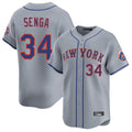 NY.Mets #34 Kodai Senga Player Gray Road Limited Home Gdoa Stitched Jerseys