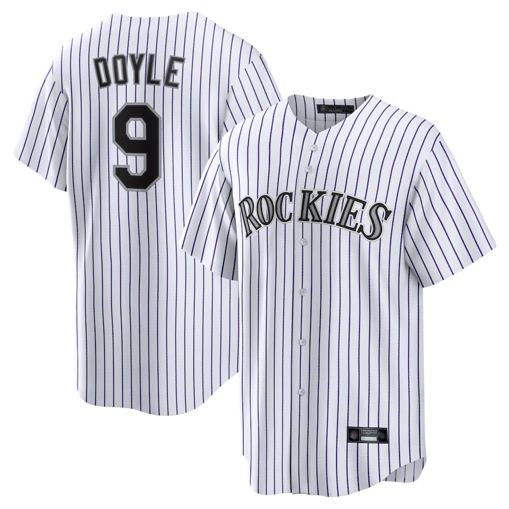 C.Rockies #9 Brenton Doyle Player White Game Home Gdoa Stitched Jerseys