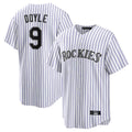C.Rockies #9 Brenton Doyle Player White Game Home Gdoa Stitched Jerseys