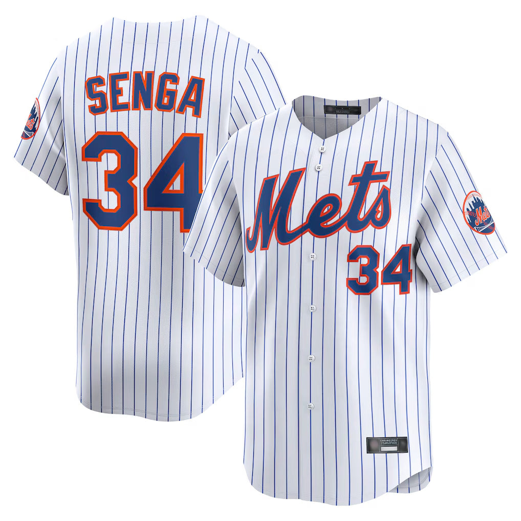 NY.Mets #34 Kodai Senga Player White Home Limited Gdoa Stitched Jerseys