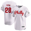 P.Phillies #28 Alec Bohm Player White Pinstripe Phillies & Eagles Vapor Premier Limited Stitched Jerseys