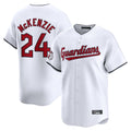 C.Guardians #24 Triston McKenzie Player White Limited Home Gdoa Stitched Jerseys