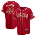 T.Rangers #48 Jacob deGrom Player Red 2026 City Connect Limited Stitched Jerseys