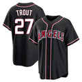 LA.Angels #27 Mike Trout Player Black Fashion Out Home Game Gdoa Stitched Jerseys