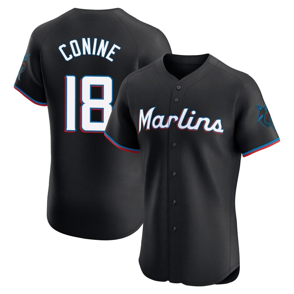 M.Marlins #18 Griffin Conine Player Black Vapor Home Limited Elite Gdoa Stitched Jerseys