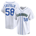 S.Mariners #58 Luis Castillo Player White Throwback Cooperstown Collection Limited Game Stitched Jerseys