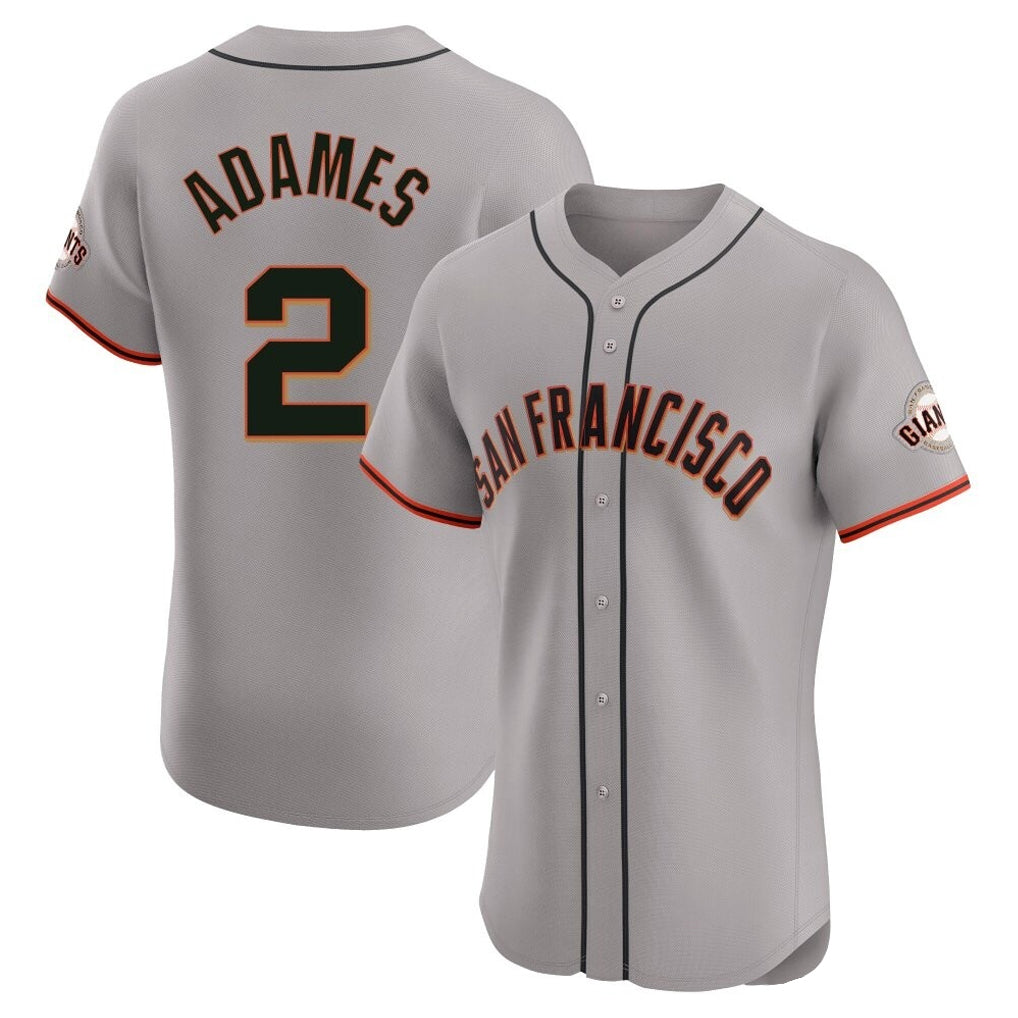 SF.Giants #2 Willy Adames Player Gray Home Limited Elite Stitched Jerseys