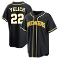 M.Brewers #22 Christian Yelich Player Black Fashion Out Home Game Gdoa Stitched Jerseys