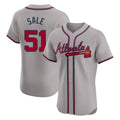 A.Braves #51 Chris Sale Player Gray Limited Elite Home Game Gdoa Stitched Jerseys