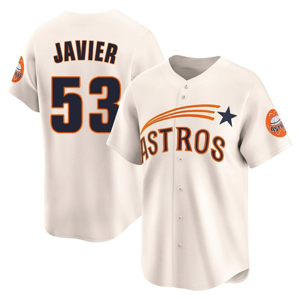 H.Astros #53 Cristian Javier Player Cream Throwback Cooperstown Collection Limited Gdoa Stitched Jerseys