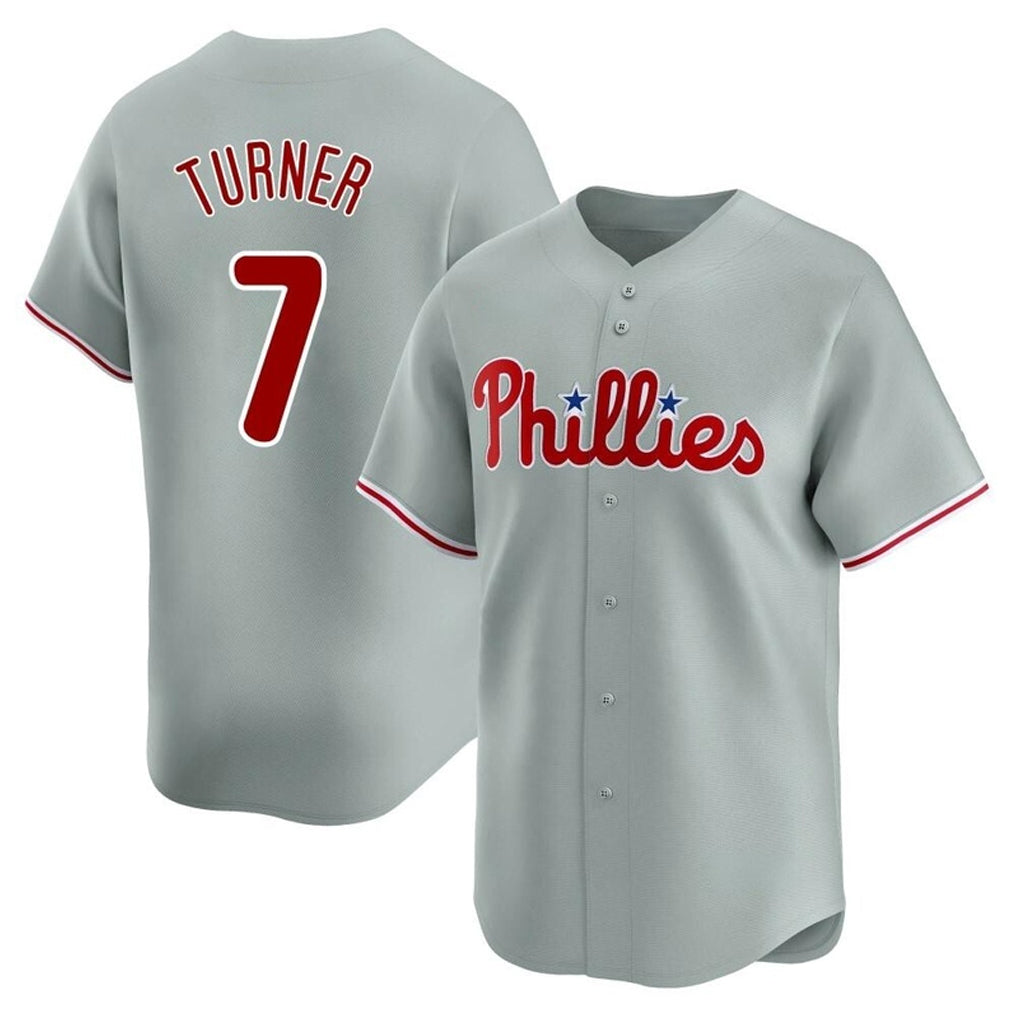 P.Phillies #7 Trea Turner Player Gray Home Limited Stitched Jerseys