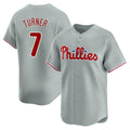 P.Phillies #7 Trea Turner Player Gray Home Limited Gdoa Stitched Jerseys