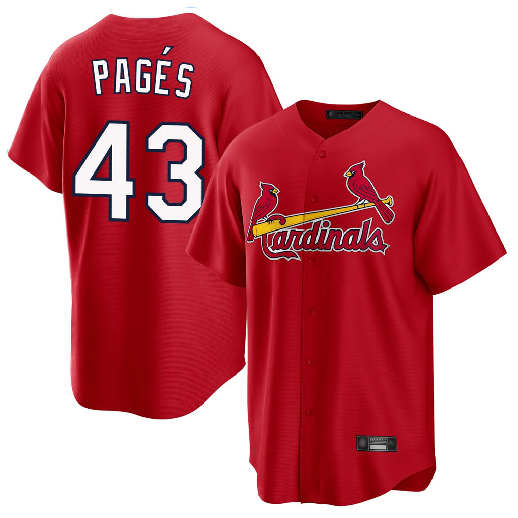 St. Louis Cardinals #43 Pedro Pages Player Red Home Game Gdoa Stitched Jerseys