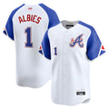 A.Braves #1 Ozzie Albies Player Blue City Connect Stitched Jerseys