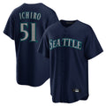 S.Mariners #51 Ichiro Suzuki Player Navy Home Game Stitched Jerseys