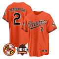 B.Orioles #2 Gunnar Henderson Player Orange 30th Anniversary of 2131 Home Game Gdoa Stitched Jerseys