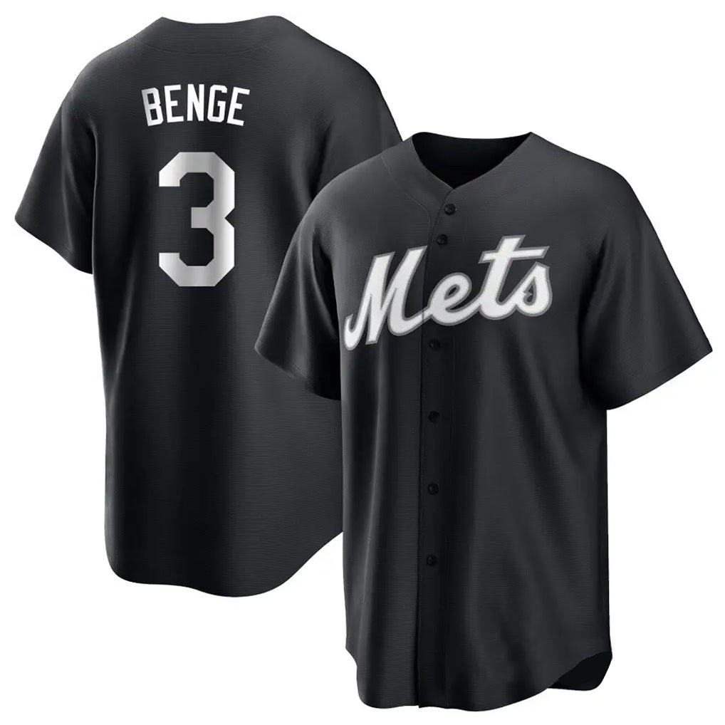 NY.Mets #3 Carson Benge Player Black Home Game Gdoa Stitched Jerseys