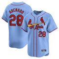 St. Louis Cardinals #28 Nolan Arenado Player Light Blue Home Limited Stitched Jerseys