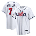 KC.Royals #7 Bobby Witt Jr. Player White USA 2026 World Classic Game Gdoa Stitched Jerseys