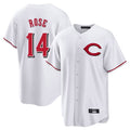 C.Reds #14 Pete Rose Player White Home Game Gdoa Stitched Jerseys