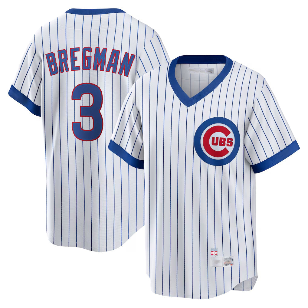 C.Cubs #3 Alex Bregman Player White T-shirt Cooperstown Collection Limited Gdoa Stitched Jerseys