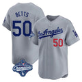 LA.Dodgers #50 Mookie Betts Player Gray World Series Meet Limited Home Gdoa Stitched Jerseys