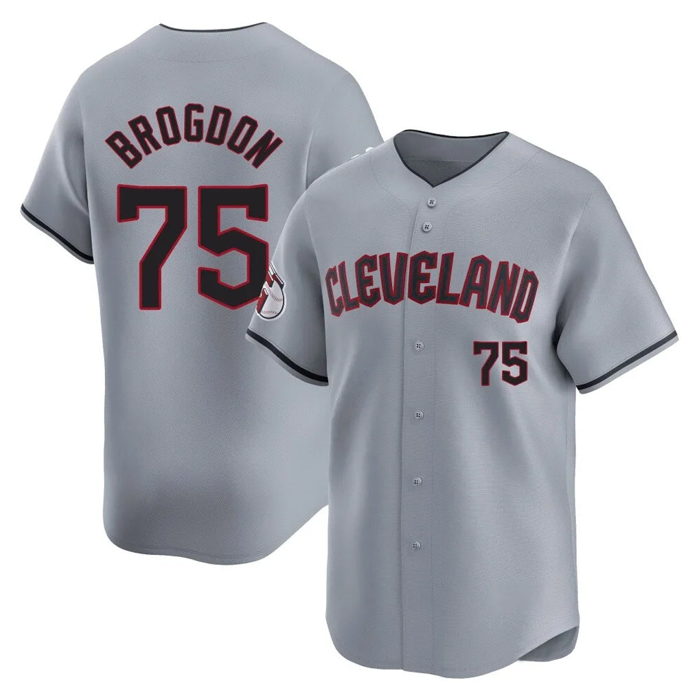 C.Guardians #75 Connor Brogdon Player Gray Road Limited Home Gdoa Stitched Jerseys