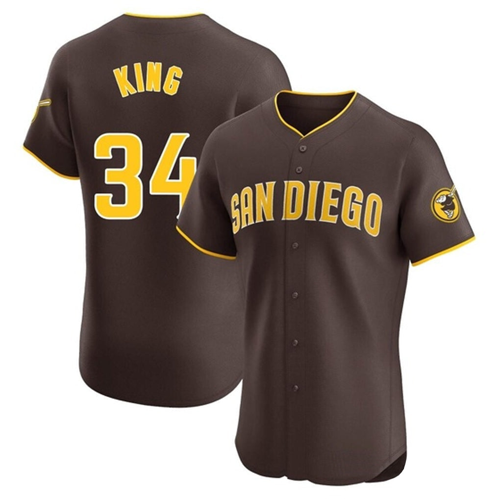S.Diego Padres #34 Michael King Player Brown Home Limited Elite Stitched Jerseys