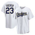 LA.Dodgers #23 Kyle Tucker Player Gold White 2026 Collection Stadium Game Gdoa Stitched Jerseys