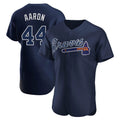 A.Braves #44 Hank Aaron Player Navy Alternate Limited Elite Home Game Gdoa Stitched Jerseys