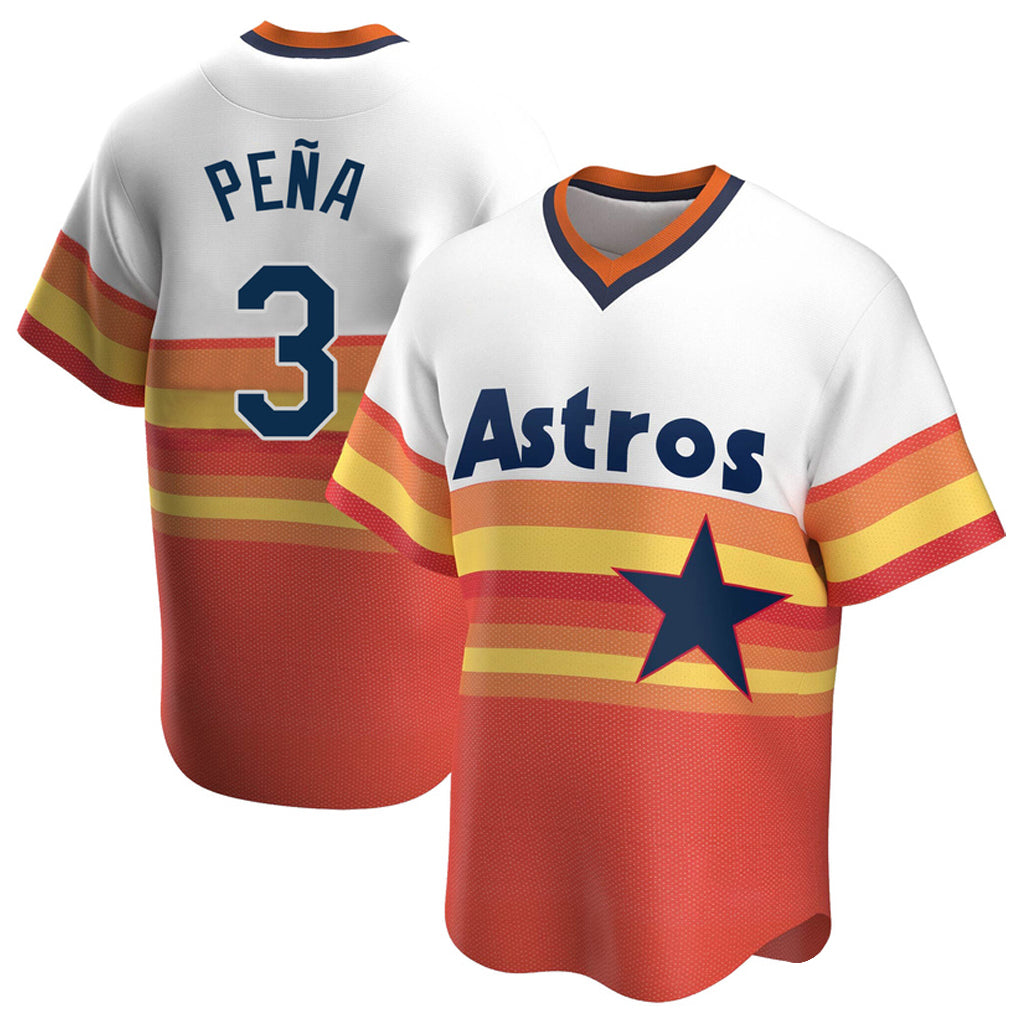 H.Astros #3 Jeremy Pena Player Rainbow Cooperstown Collection T-shirt Gdoa Stitched Jerseys