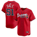 A.Braves #51 Chris Sale player Red Alternate Limited Stitched Jerseys